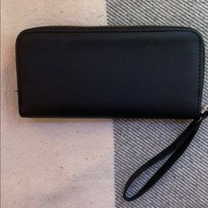 Faux black leather wallet